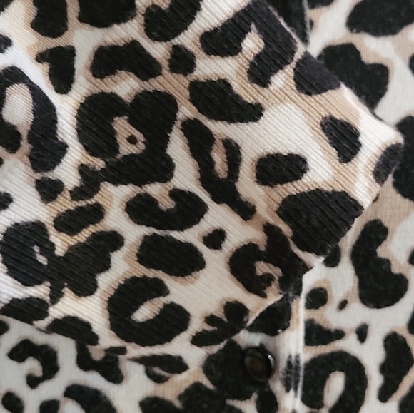 CABLE AND GAUGE Animal Print Cardigan, Size Medium - Picture 9 of 15